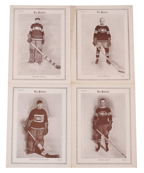 Montreal Canadiens 1927-28 "La Patrie" Complete 21-Photo Set with Morenz, Joliat and Vezina