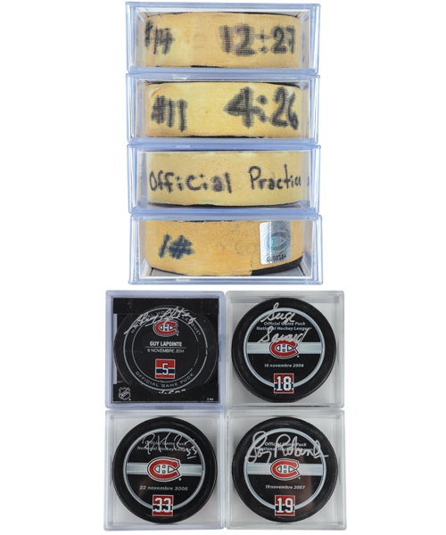Montreal Canadiens 2006-2014 "Jersey Retirement Night" Official Goal Puck, Game-Used Puck, Game Puck and Signed Puck Collection of 16