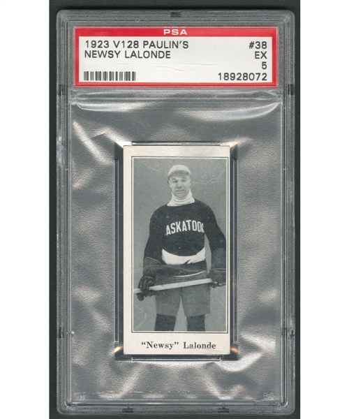 1923-24 Paulins Candy V128 Hockey Card #38 HOFer Newsy Lalonde - Graded PSA 5