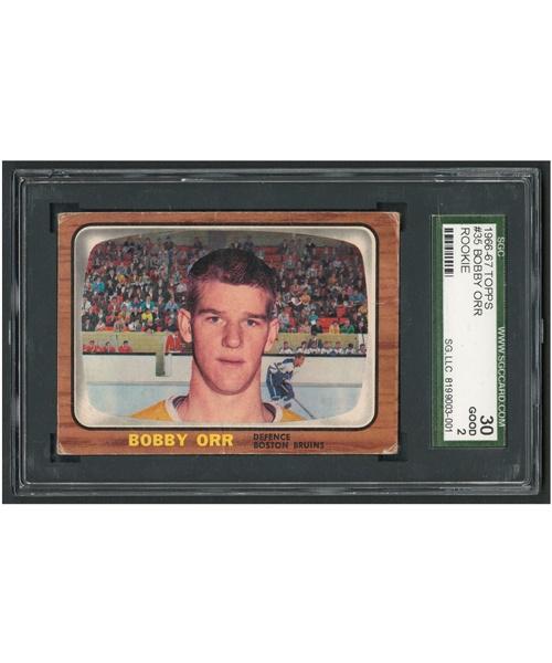 1966-67 Topps Hockey #35 HOFer Bobby Orr SGC-Graded Rookie Card