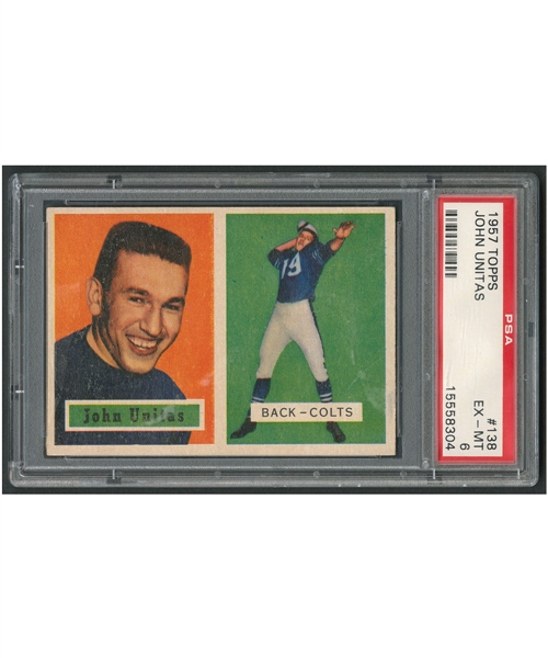 1957 Topps Football #138 HOFer Johnny Unitas RC - Graded PSA 6