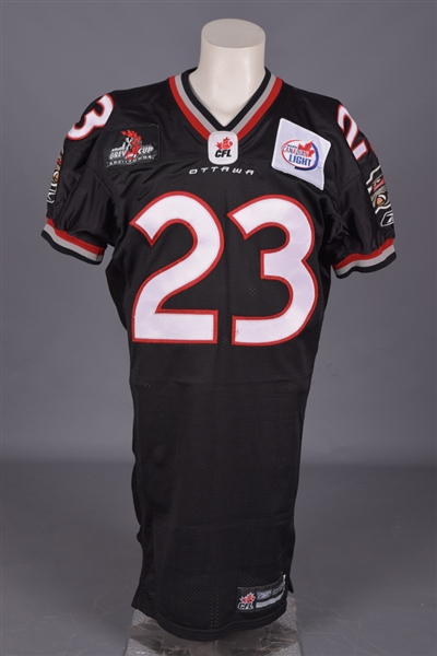 Serge Sejours 2004 Ottawa Renegades Game-Worn Jersey - 2004 Grey Cup Patch!