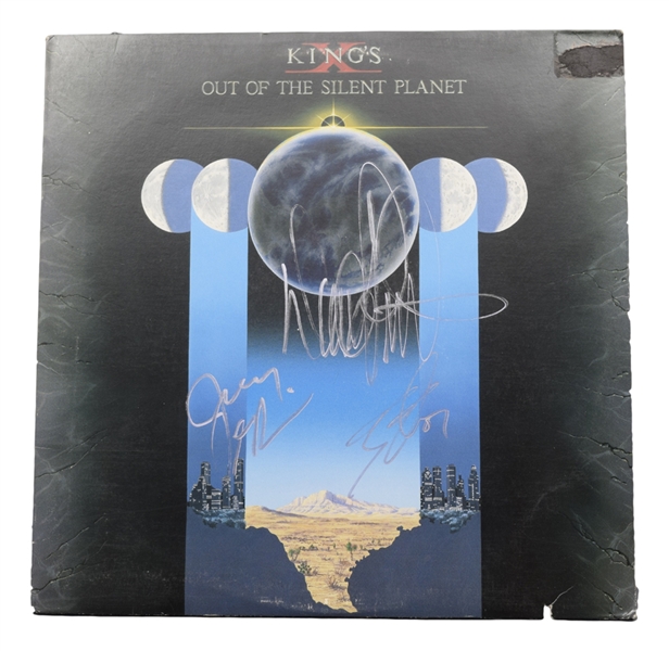 "Kings X" Doug Pinnick, Jerry Gaskill and Ty Tabor Multi-Signed "Out of the Silent Planet" LP Album Cover - JSA Certified