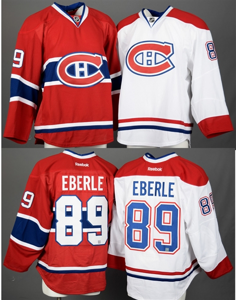 Tanner Eberles 2014-15 Montreal Canadiens Game-Issued Home and Away Jerseys with Team LOAs