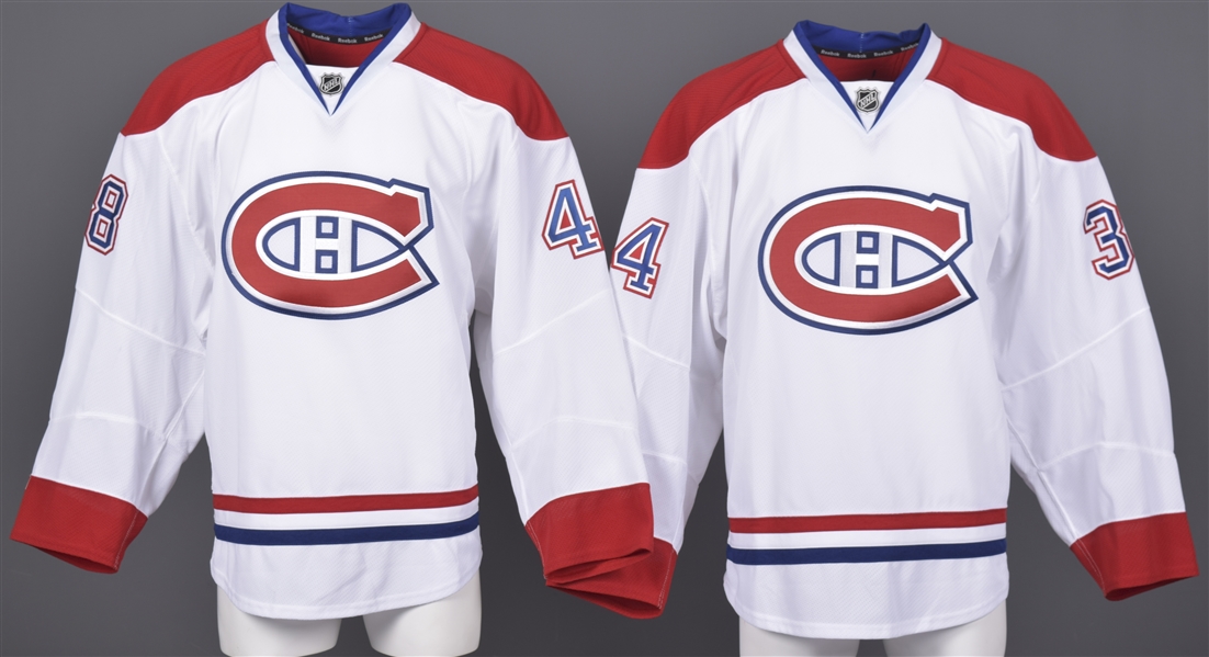 Phil Desimone’s and Alain Berger’s 2011-12 Montreal Canadiens Game-Issued Away Jerseys with Team LOAs