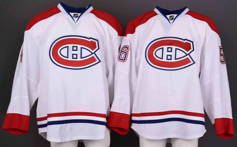 Brian Willsies and Mark Miteras 2011-12 Montreal Canadiens Game-Issued Away Jerseys with Team LOAs