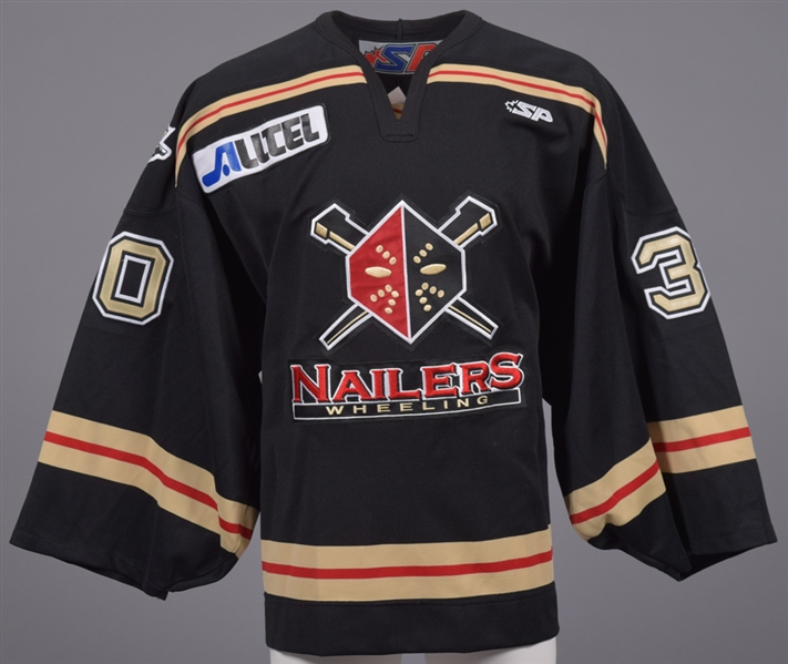 Tyler MacKays 2003-04 ECHL Wheeling Nailers Game-Worn Jersey with LOA