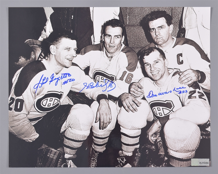 Montreal Canadiens Multi-Signed Dressing Room Photo with Marshall, Goyette and Henri Richard - LOA (11” x 14”) 