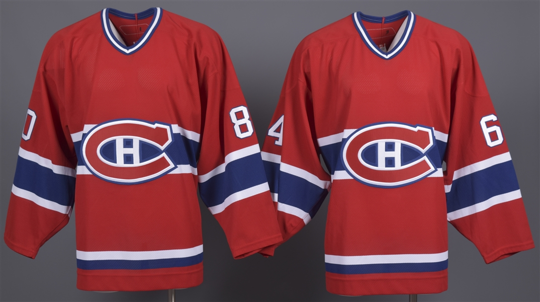 Jean-Philippe Cote’s and Benoit Martin’s 2006-07 Montreal Canadiens Game-Issued Home Jerseys with Team LOAs