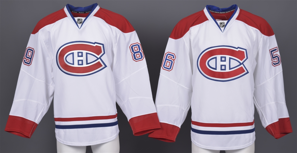 Tim Bozon’s and Kevin Gagne’s 2012-13 Montreal Canadiens Game-Issued Away Jerseys with Team LOAs