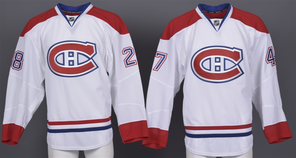 Joonas Nattinen’s and Jason DeSantis’ 2012-13 Montreal Canadiens Game-Issued Away Jerseys with Team LOAs