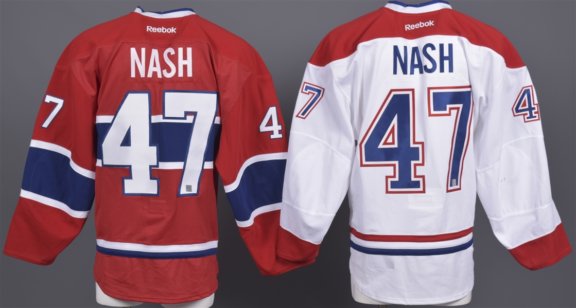Brendon Nash’s 2011-12 Montreal Canadiens Game-Issued Home and Away Jerseys with Team LOAs