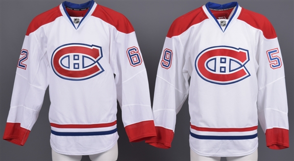 Garrett Stafford’s and Frederic St-Denis’ 2011-12 Montreal Canadiens Game-Issued Away Jerseys with Team LOAs