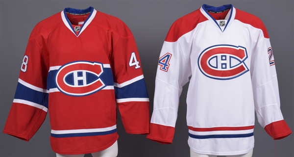 Alex Henry’s and Phil DeSimone’s 2011-12 Montreal Canadiens Game-Worn Home and Away Preseason Jerseys with Team LOAs 