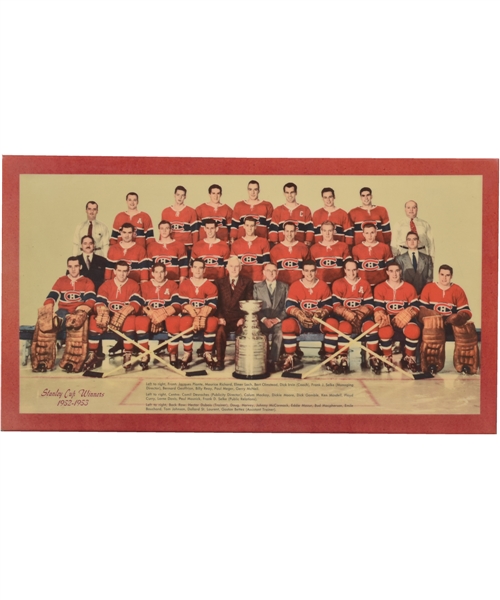 Emile "Butch" Bouchards 1952-53 Stanley Cup Champions Montreal Canadiens Celluloid Team Photo with His Signed LOA (11” x 20”) 