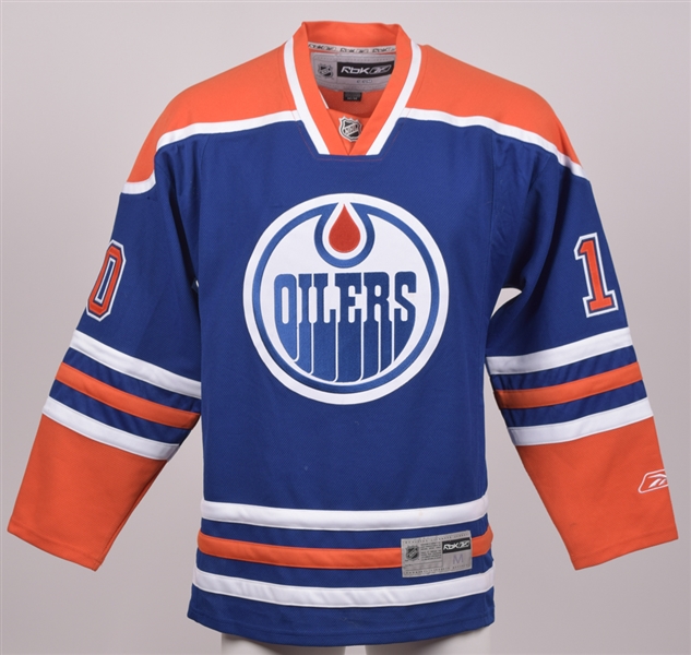 Edmonton Oilers Jersey Signed by Taylor Hall at the 2010 NHL Entry Draft with Paul Coffeys Signed LOA 