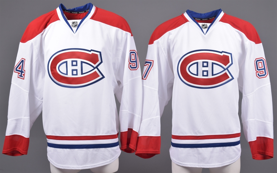 Nick Sorkin’s and Daniel Carr’s 2014-15 Montreal Canadiens Game-Issued Away Jerseys with Team LOAs