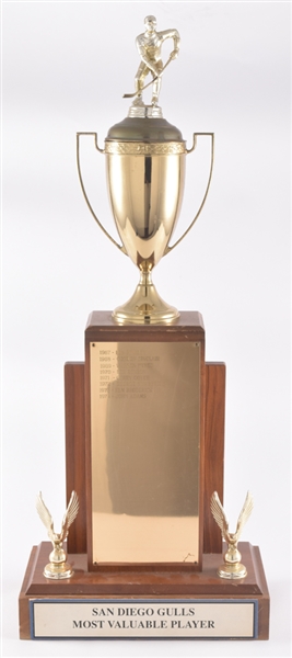 WHL San Diego Gulls 1966-67 to 1973-74 "Most Valuable Player" Perpetual Hockey Trophy (28") 