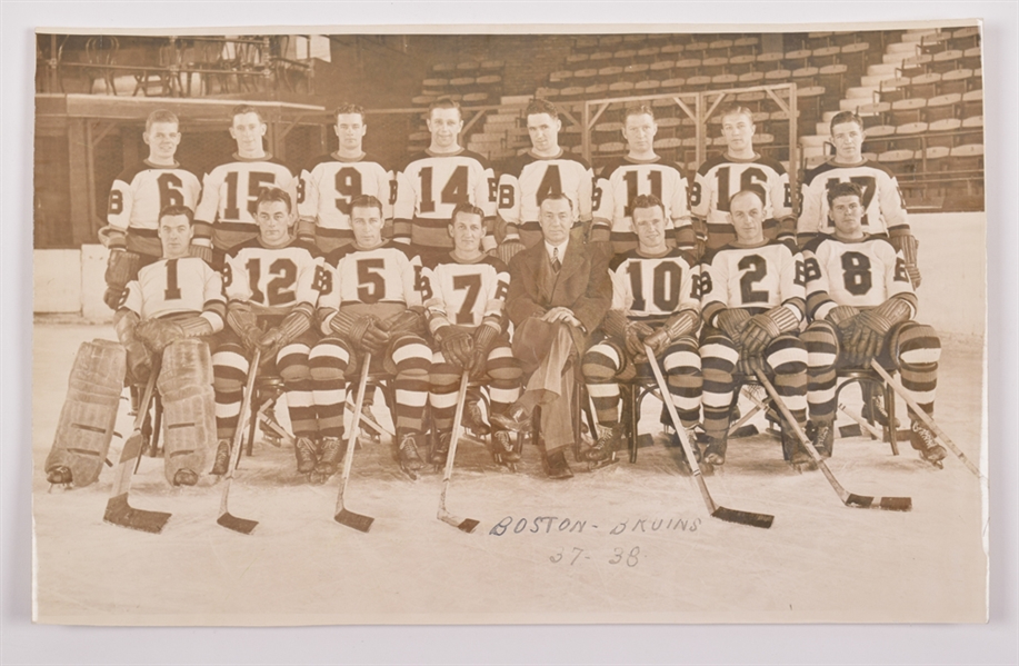 Boston Bruins 1937-38 Team Photo from Milt Schmidt Collection (8 ½” x 13 ½”)