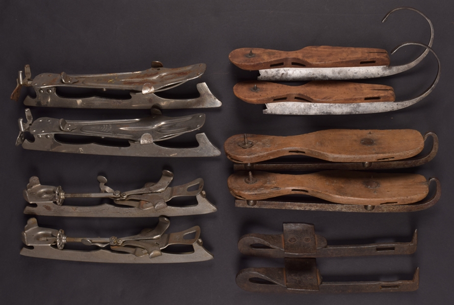 Antique 19th/Early-20th Century Ice Skate Collection of 5 Pairs