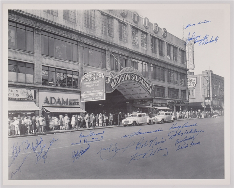 Madison Square Garden Photograph Signed by 17 Former New York Rangers Players with LOA (16" x 20")