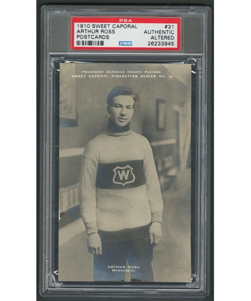 1910-11 Sweet Caporal Hockey Postcard #31 HOFer Arthur "Art" Ross - Graded PSA Authentic