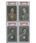 Montreal Canadiens 1910-11 Sweet Caporal PSA-Graded Hockey Postcard Collection of 4 Including Laviolette, Poulin, Bernier and Rocket Power