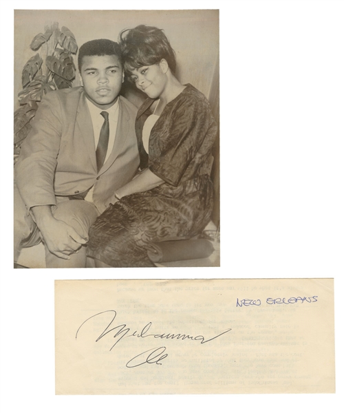 Muhammad Ali Signed Vietnam War Protest Document with 1972 Photo - JSA LOA