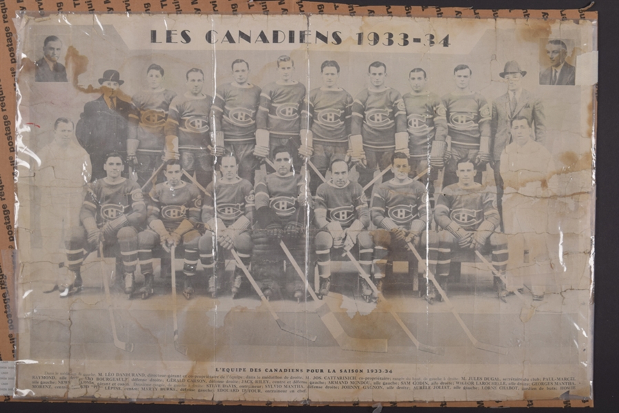 1927-30 "La Presse" Hockey Picture Collection of 9 Plus 1930 Montreal Canadiens Team Pictures (2)