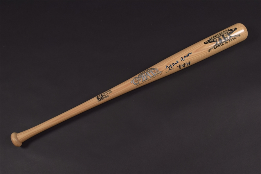Hank Aaron Signed Limited-Edition "715" 25th Anniversary Cooperstown Bat #92/715 with COA