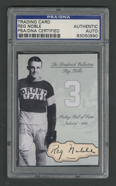 Deceased HOFer Reg Noble Signed Custom Card - PSA/DNA Certified