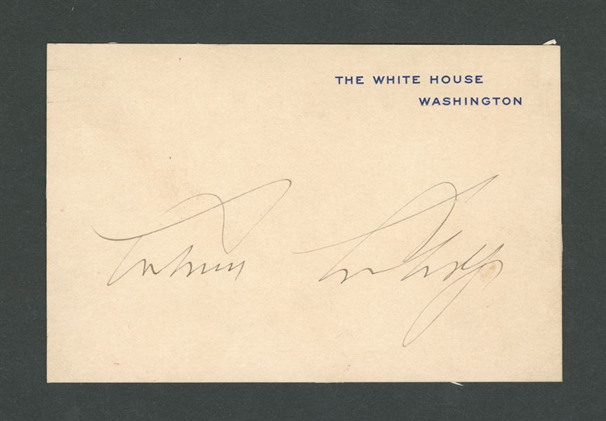 Calvin Coolidge Signed White House Calling Card with JSA LOA - 30th President of the United States
