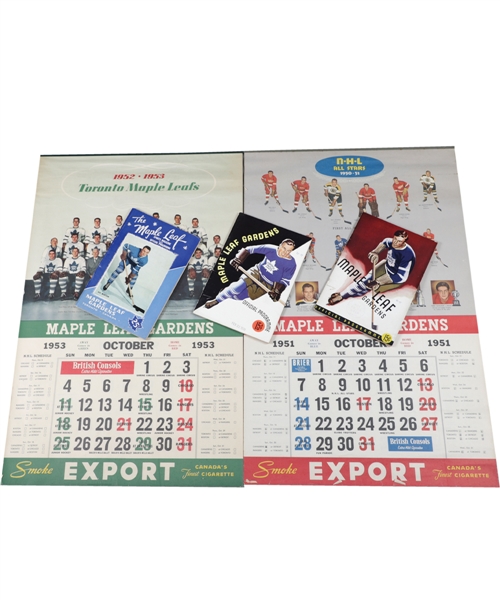 Maple Leaf Gardens 1951-74 Hockey Calendar Collection of 8 Plus 1939-1949 Programs (3)