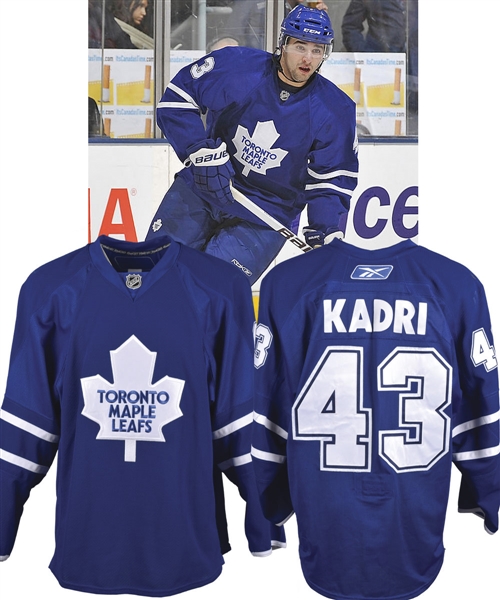 Nazem Kadris 2009-10 Toronto Maple Leafs "NHL Debut" Game-Worn Pre-Rookie Season Jersey with Team LOA - Photo-Matched!