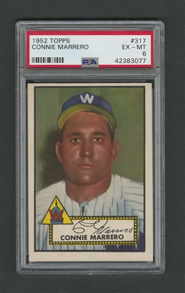 1952 Topps Baseball Card #317 Connie Marrero - Graded PSA 6