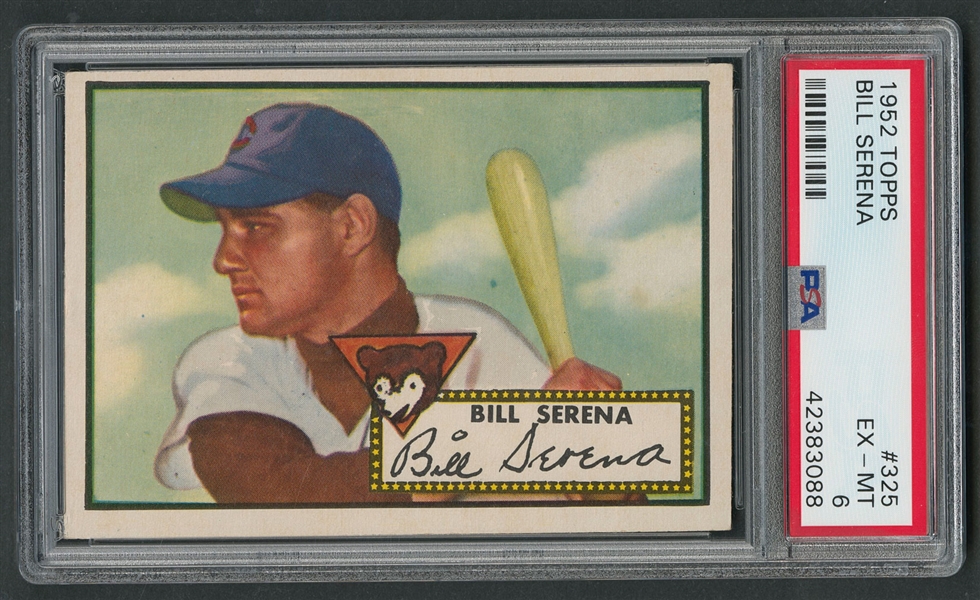 1952 Topps Baseball Card #325 Bill Serena - Graded PSA 6