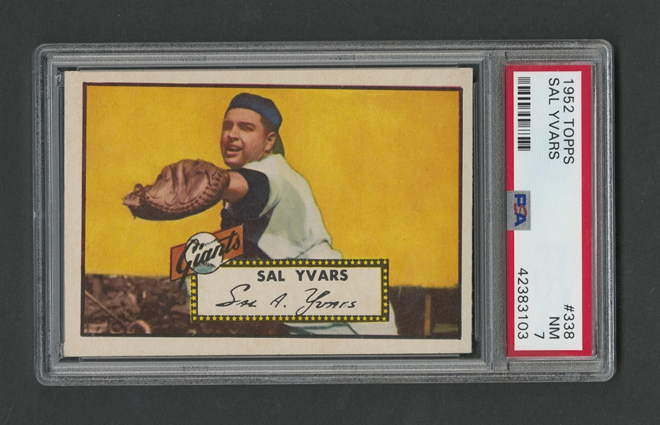 1952 Topps Baseball Card #338 Sal Yvars - Graded PSA 7