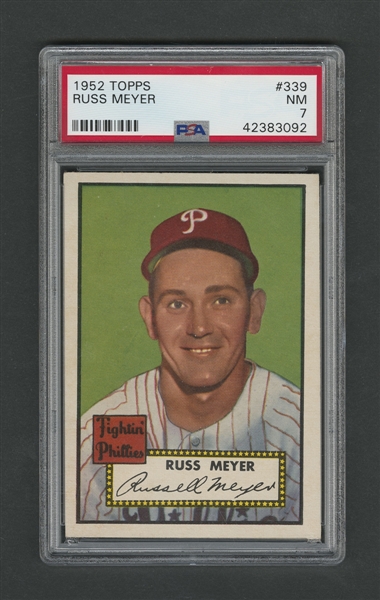 1952 Topps Baseball Card #339 Russ Meyer - Graded PSA 7