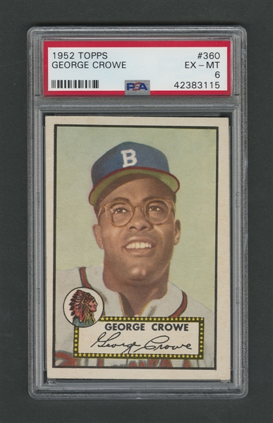 1952 Topps Baseball Card #360 George Crowe - Graded PSA 6