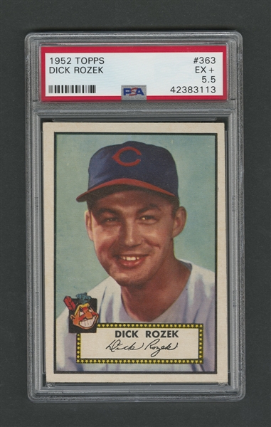 1952 Topps Baseball Card #363 Dick Rozek - Graded PSA 5.5