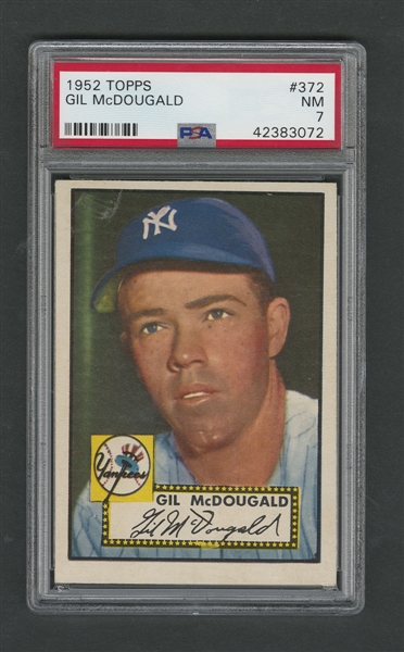 1952 Topps Baseball Card #372 Gil McDougald RC - Graded PSA 7