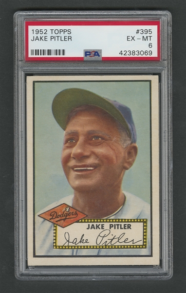 1952 Topps Baseball Card #395 Jake Pitler - Graded PSA 6