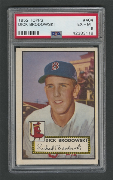 1952 Topps Baseball Card #404 Dick Brodowski - Graded PSA 6