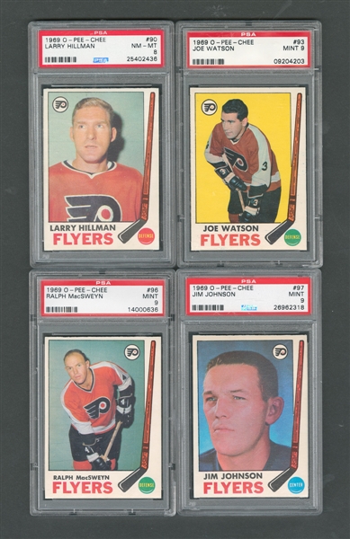 1969-70 O-Pee-Chee Philadelphia Flyers PSA-Graded Hockey Card Collection of 8 - All Graded PSA 8 & 9