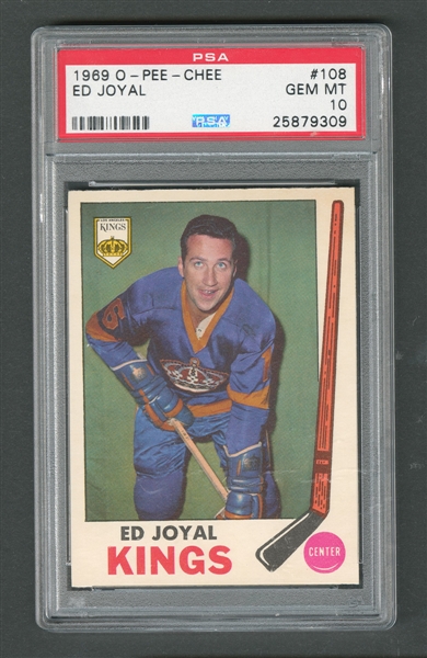 1969-70 O-Pee-Chee Hockey Card #108 Eddie Joyal - Graded PSA 10 - Highest Graded!