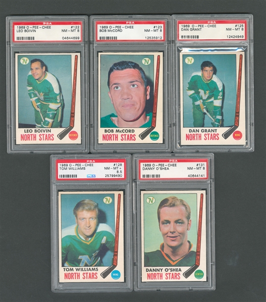 1969-70 O-Pee-Chee Minnesota North Stars PSA-Graded Hockey Card Collection of 5 - All Graded PSA 8 & 8.5