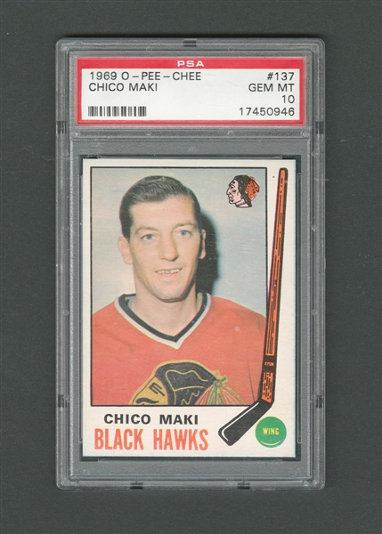 1969-70 O-Pee-Chee Hockey Card #137 Chico Maki - Graded PSA 10 - Highest Graded!