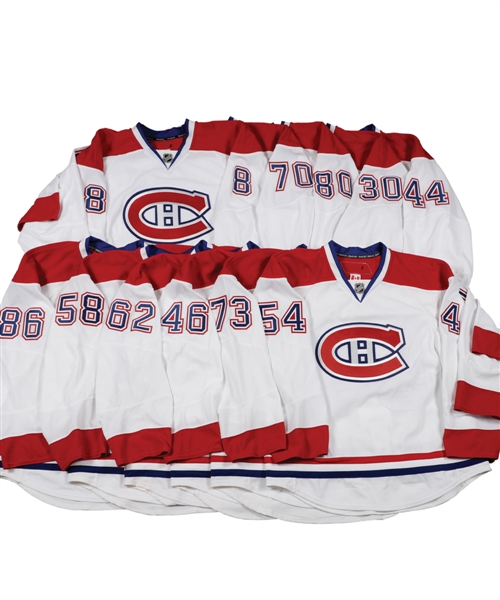 Montreal Canadiens 2010s Game-Issued/Worn Away Jerseys (11) with Team LOAs - Complete Beer League Set!