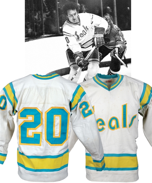 California Golden Seals 1975-76 Game-Worn Jersey Attributed to Bob Murdoch  - Team Repairs!