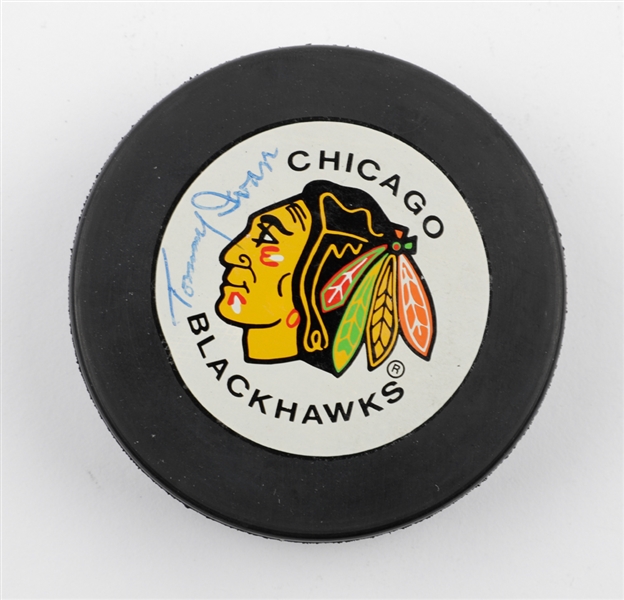 Deceased HOFer Tommy Ivan Signed Chicago Black Hawks Puck - JSA Authenticated